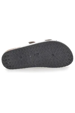 Weiße Slipper mit gemustertem Obermaterial und Doppelschnalle PRIMA RIGA 1043108