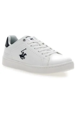 Weiße Sneakers mit blauen Details Beverly Hills Polo Club BHM614000