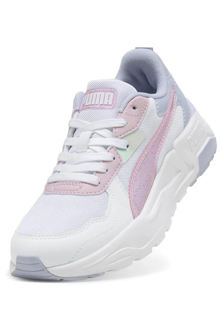 Weiße Sneakers mit blauen und rosa Details PUMA Trinity Lite Blurry Dreams JR