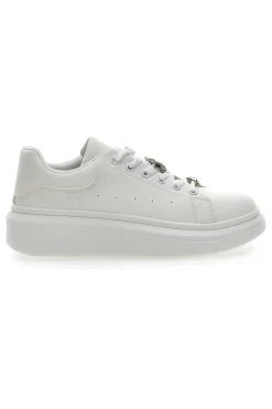 Weiße Sneakers mit dekorativen Clips CAFE' COST LAILITZ004