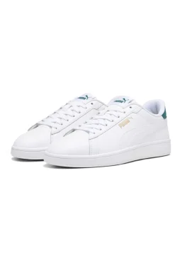 Weiße Sneakers mit grünen Details aus Komfortleder Puma Smash 3.0 L