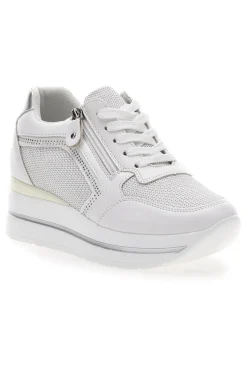 Weiße Sneakers mit Keilabsatz und seitlichem Reißverschluss ENERGY E45