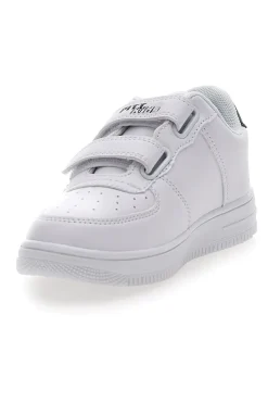 Weiße Sneakers mit Klettverschluss und perforiertem Obermaterial PITT KIDS K191562