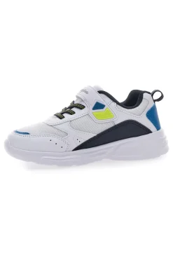 Weiße Sneakers mit Lichtern und blauen und grünen Details CHAMPION WAVE B PS