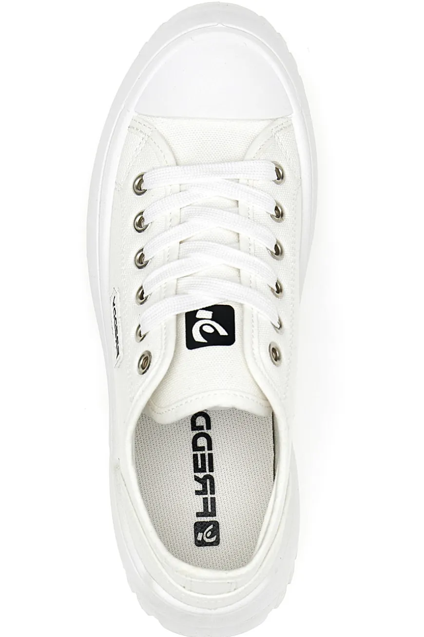 Weiße Sneakers mit Plateau Freddy 7601