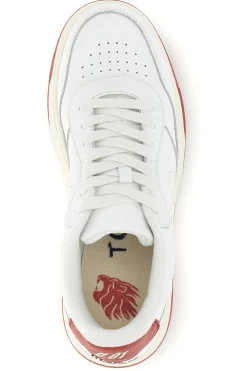 Weißes und rotes Leder perforierte Zehe Turnschuhe U.power U1003RM