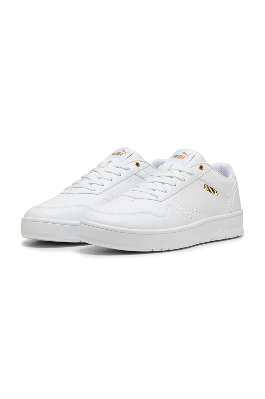 Weiße Turnschuhe mit goldenen Details Puma Court Classic
