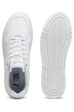 Weiße Turnschuhe mit goldenen Details Puma Court Classic