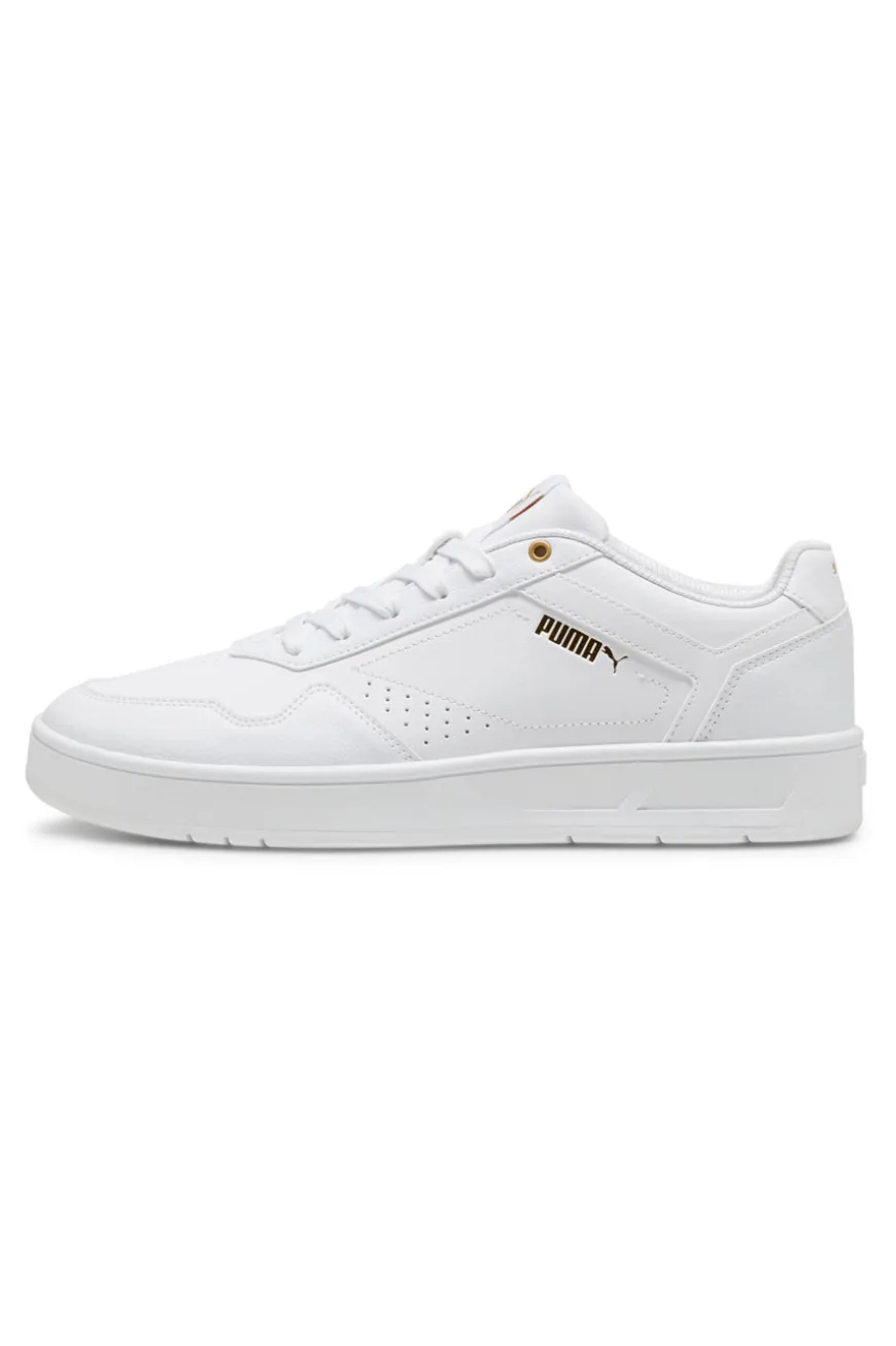 Weiße Turnschuhe mit goldenen Details Puma Court Classic