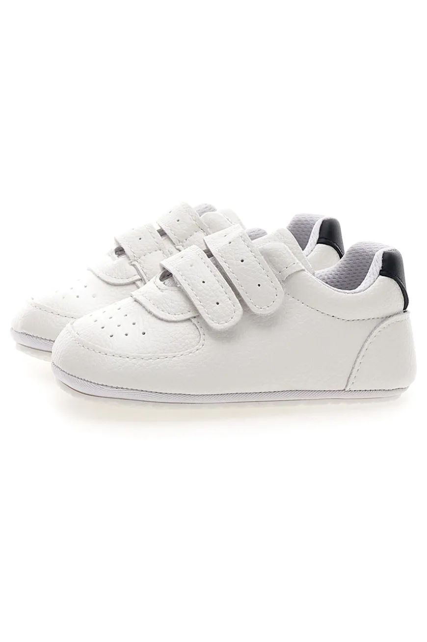 Weiße Turnschuhe mit Riemen und blauen Details Thank you girl 392603S