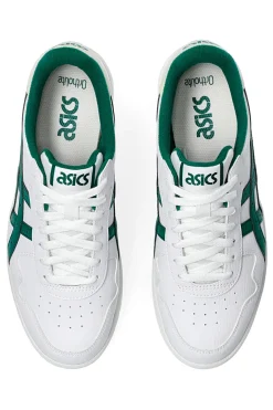 Weiße und grüne Turnschuhe mit Schnürsenkeln Asics Japan S