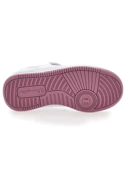 Weiße und rosa Turnschuhe mit Klettverschluss CHAMPION RD18 FOIL LOW G PS