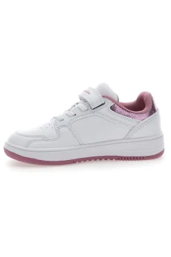 Weiße und rosa Turnschuhe mit Klettverschluss CHAMPION RD18 FOIL LOW G PS