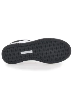 Weiße und schwarze Kobe Tumble-Sneaker aus Baumwolle mit Gürtel
