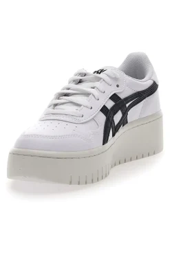 Weiße und schwarze Plateau-Sneaker mit Ortholite Asics Japan S PF