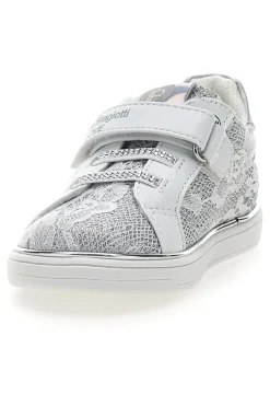 Weiße und silberne Sneakers mit Klettverschluss LAURA BIAGIOTTI AG17132