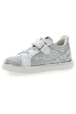 Weiße und silberne Sneakers mit Klettverschluss LAURA BIAGIOTTI AG17132