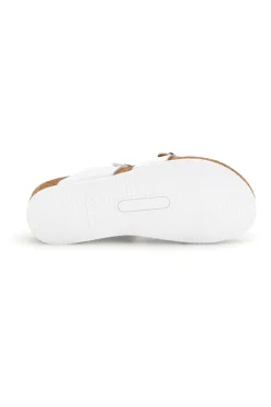 Weiß silberne Hausschuhe mit echter Ledersohle Pittarello eco 293A312SR