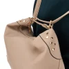 Zaino Borsa Beige Con Cuori Oro Lancetti Duffle 255-1