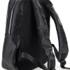 Zaino in pelle nera con tasche interne LANCETTI CARIUS