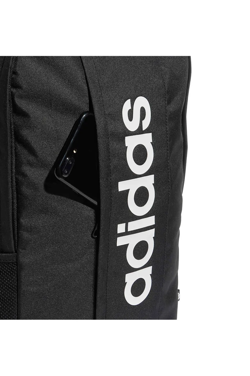 Zaino nero Adidas Linear Backpack con stampa verticale