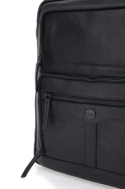 Zaino Nero in Pelle con Tasca Porta Computer GIANMARCO VENTURI CLASS BUSINESS