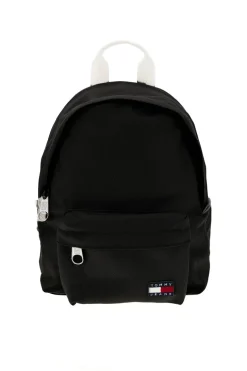 Zaino Nero in Tessuto con Dettagli Bianchi e Badge Logo Tommy Jeans 18648
