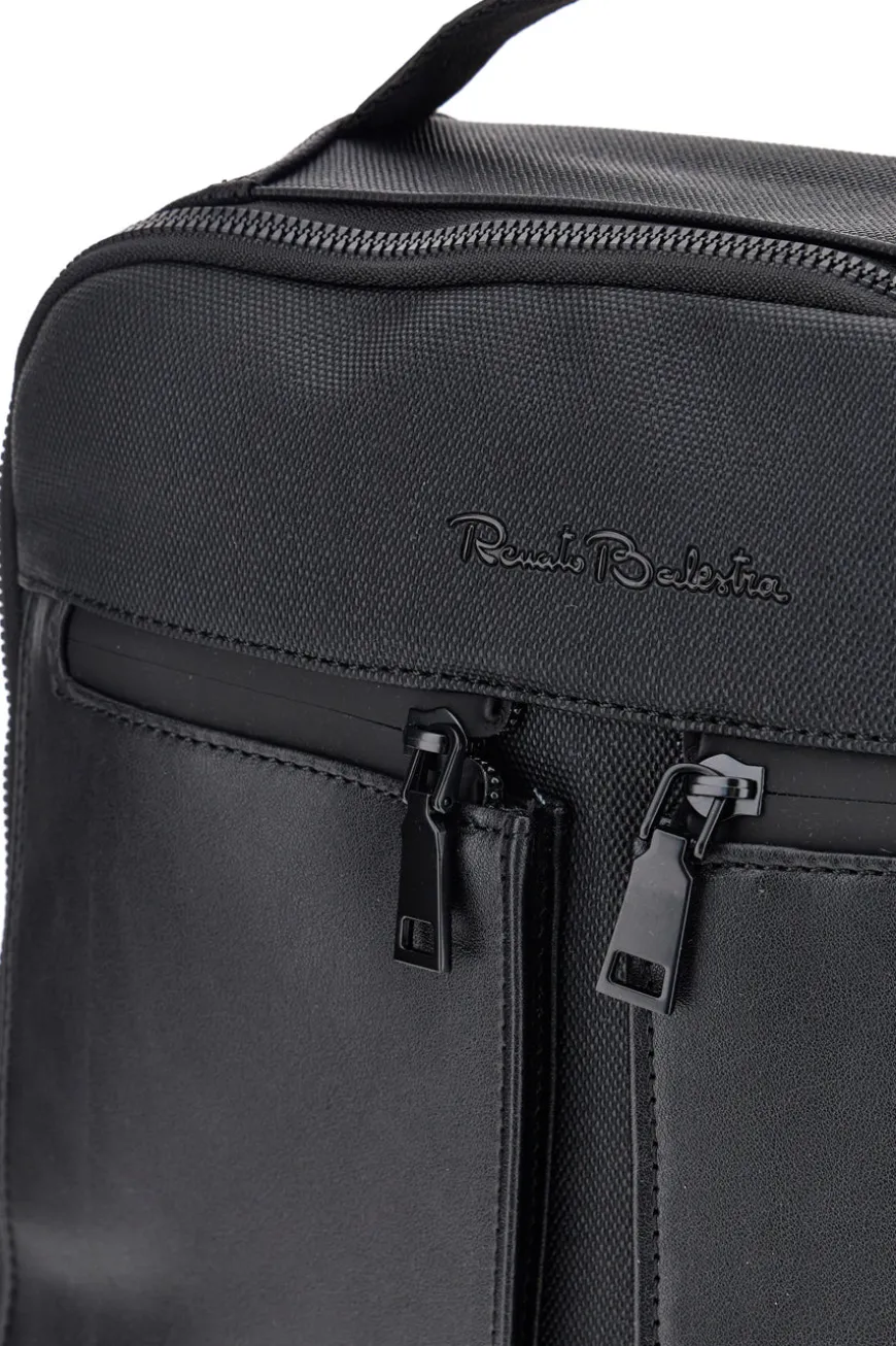 Zaino Nero in Tessuto con Tasche Frontali e Scomparto Porta PC Renato Balestra COB 61991/L/SRBU7