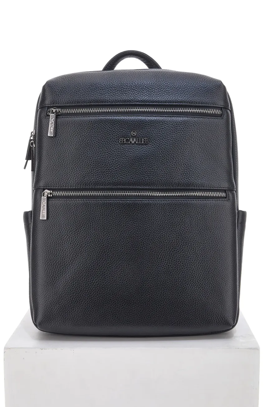 Zaino Nero Multiscomparto Con Tasca Porta Pc In Vera Pelle B. Cavalli 1150IBC1294