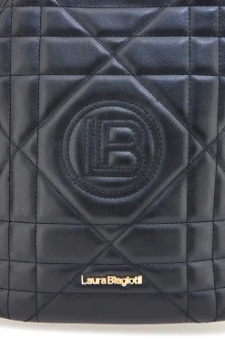 Zaino nero trapuntato con catena Laura Biagiotti LB25W-261-3