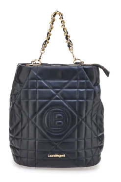 Zaino nero trapuntato con catena Laura Biagiotti LB25W-261-3
