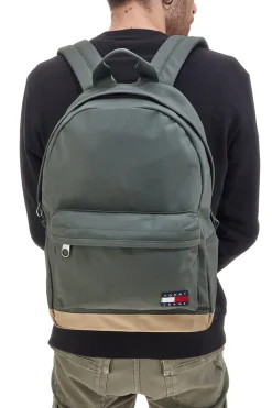 Zaino Verde con Tasca Frontale e Rete Interna TOMMY DAILY DOME