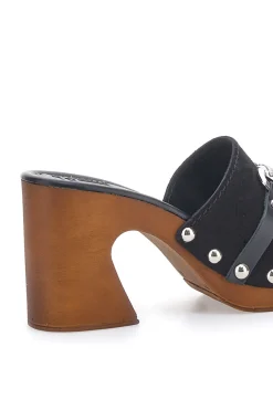Zoccoli Neri in Vera Pelle Made in Italy Pittarello 25495/M
