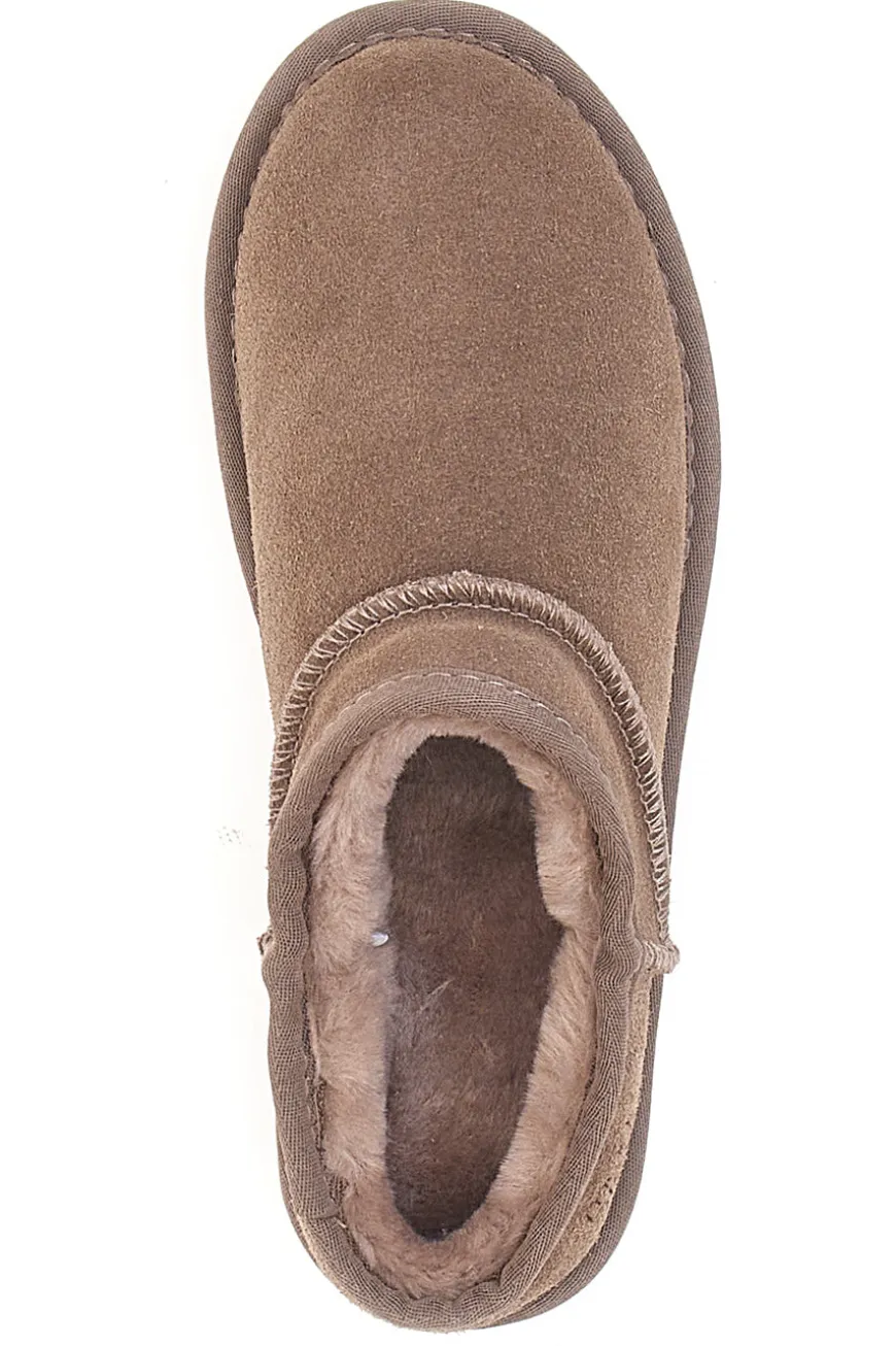 Zoccoli Taupe con Pelo in Vera Pelle MON DIEU WD5530T